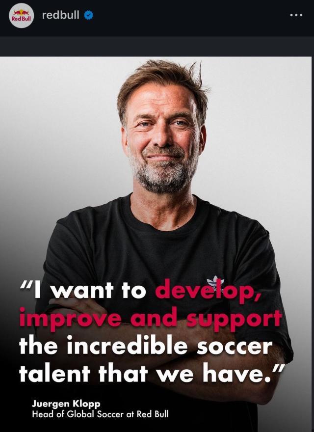 kering-官方：克洛普出任红牛全球足球主管 明年1月就职